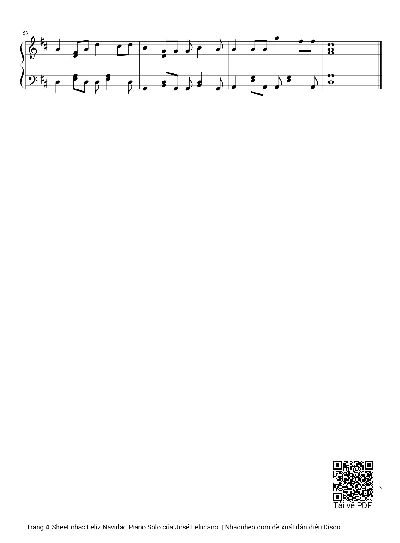 Trang 3 của Sheet nhạc PDF bài hát Feliz Navidad Piano Solo - José Feliciano, Feliz Navi dad.Feliz Navi  dad.