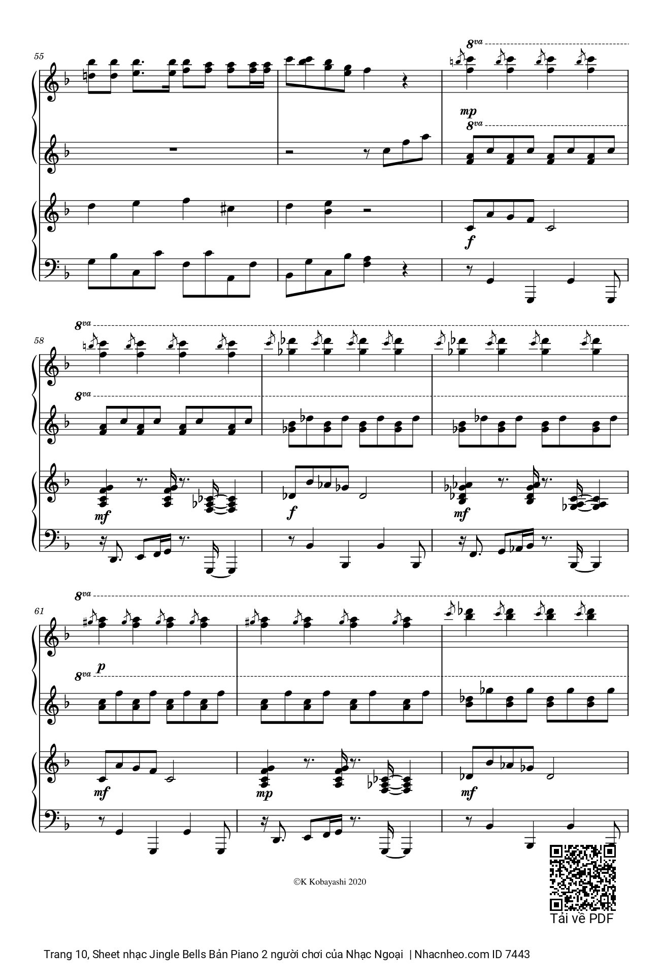 Mừng ngày Chúa sinh ra đời bản sheet Piano cho Hands, Trang 10