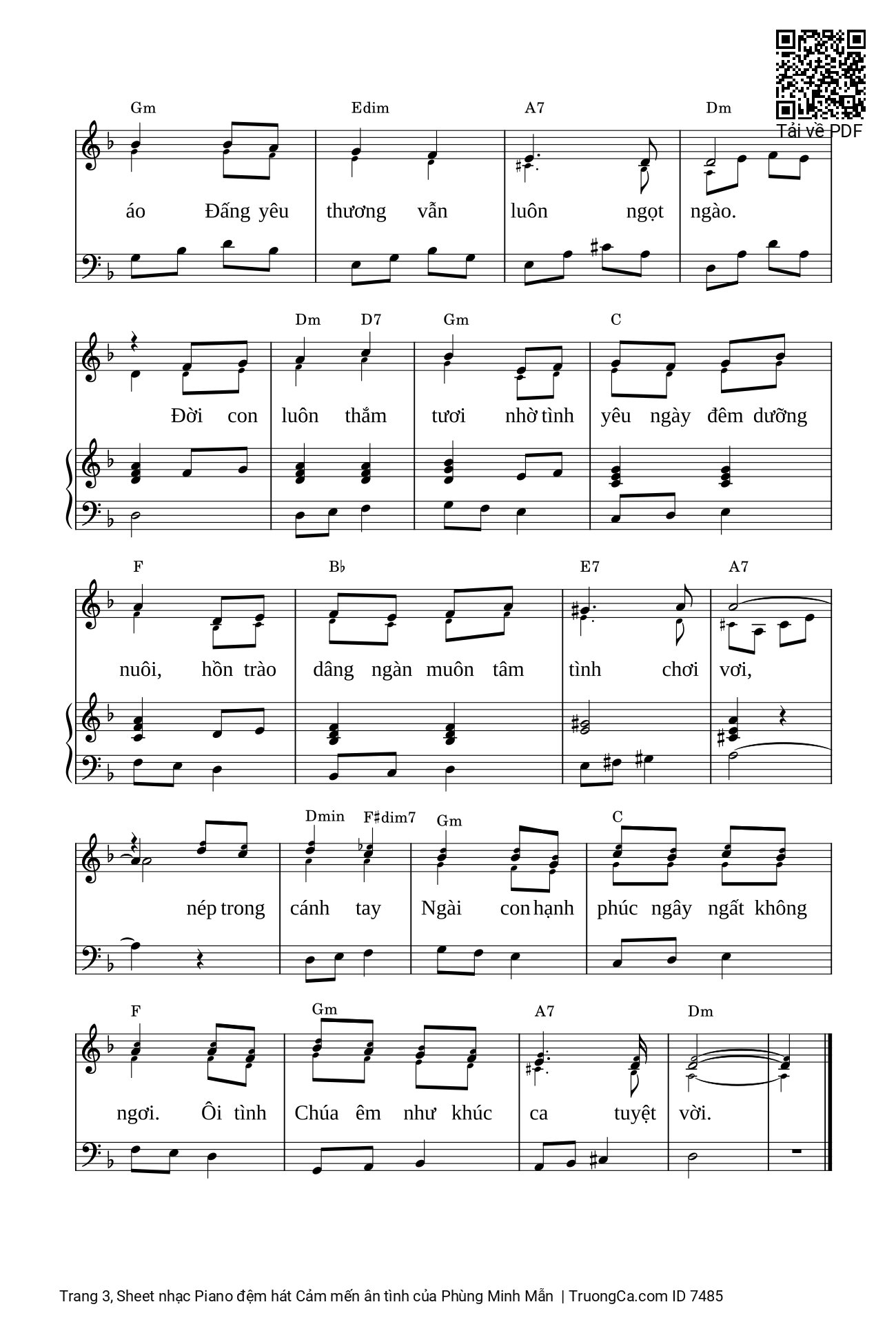 Trang 3 của Sheet nhạc PDF bài hát Piano đệm Cảm mến ân tình - Phùng Minh Mẫn, DK: Những ân  tình Chúa  dành cho  con