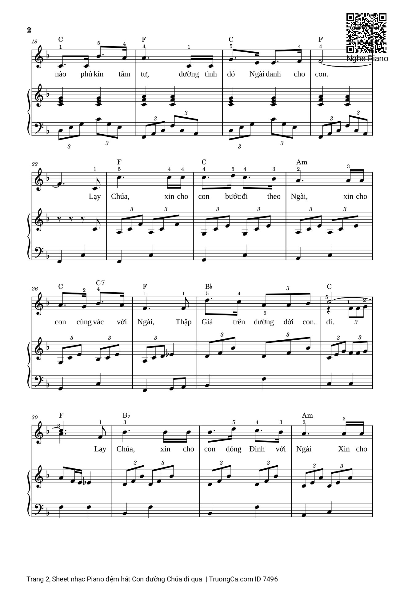 Lạy Chúa con đường nào Chúa đã đi qua Sheet Piano đệm hát tong Pha Trưởng F, Trang 9