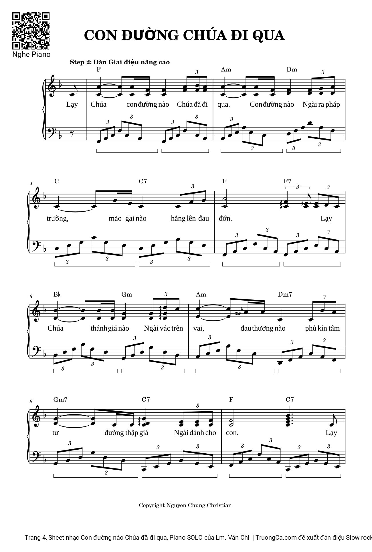 Trang 4 của Sheet nhạc PDF Piano bài hát Con đường nào Chúa đã đi qua, Piano SOLO - Lm. Văn Chi