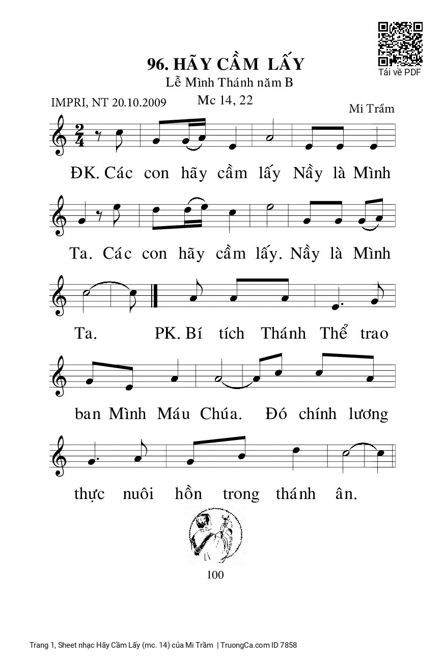 Sheet nhạc Hãy Cầm Lấy (mc. 14)