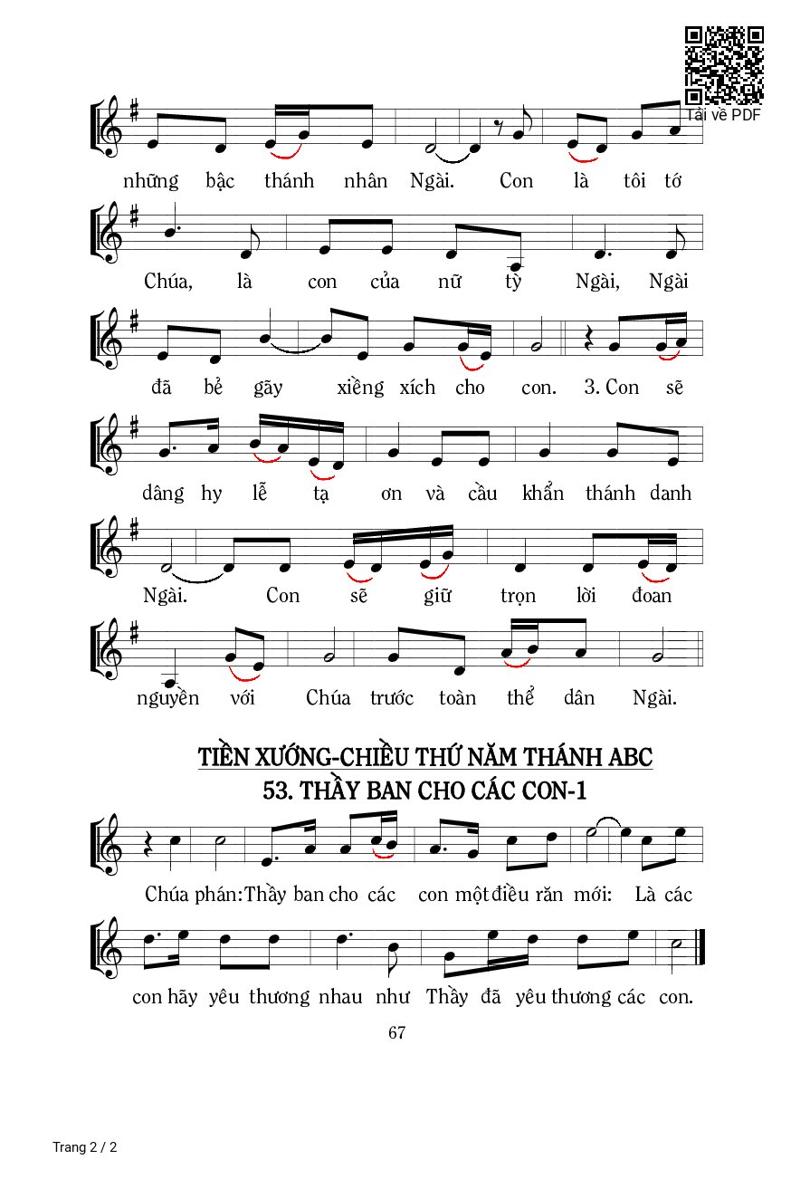 Trang 2 của Sheet nhạc PDF bài hát Chén Chúc Tụng (Thánh Vịnh 115) - Mi Trầm, ĐK. Chén chúc tụng là sự thông hiệp Máu Chúa Kitô