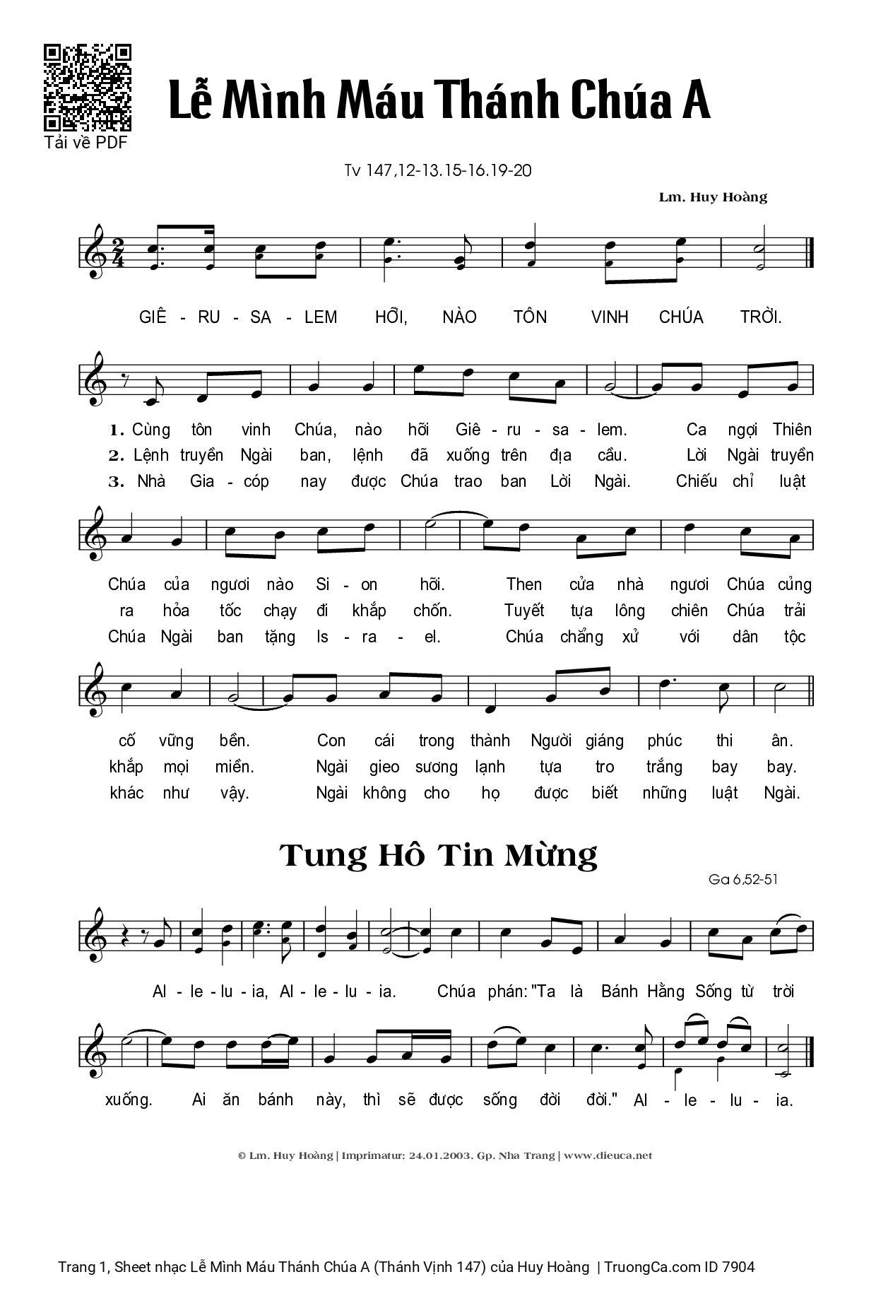 Cùng tôn vinh Chúa, Trang 1