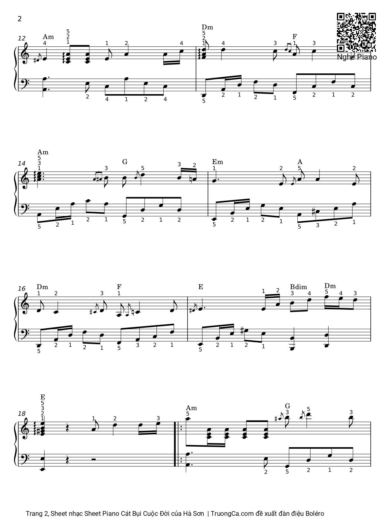 Trang 2 của Sheet nhạc PDF bài hát Sheet Piano Cát Bụi Cuộc Đời - Hà Sơn, 