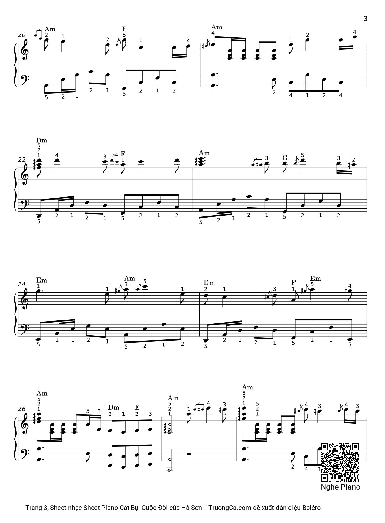 Trang 3 của Sheet nhạc PDF bài hát Sheet Piano Cát Bụi Cuộc Đời - Hà Sơn, 