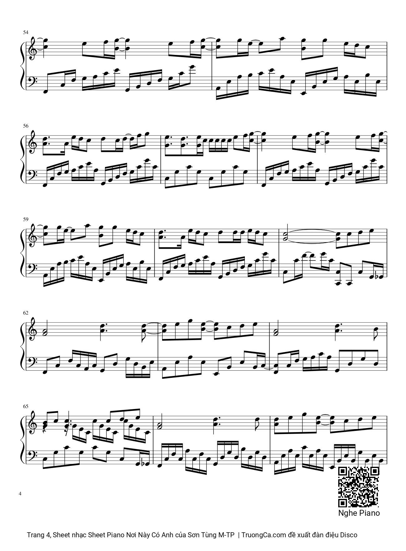 Trang 4 của Sheet nhạc PDF bài hát Sheet Piano Nơi Này Có Anh - Sơn Tùng M-TP, Em là ai từ đâu bước đến nơi đây dịu dàng chân phương. Em là ai tựa như ánh nắng ban mai ngọt ngào trong sương