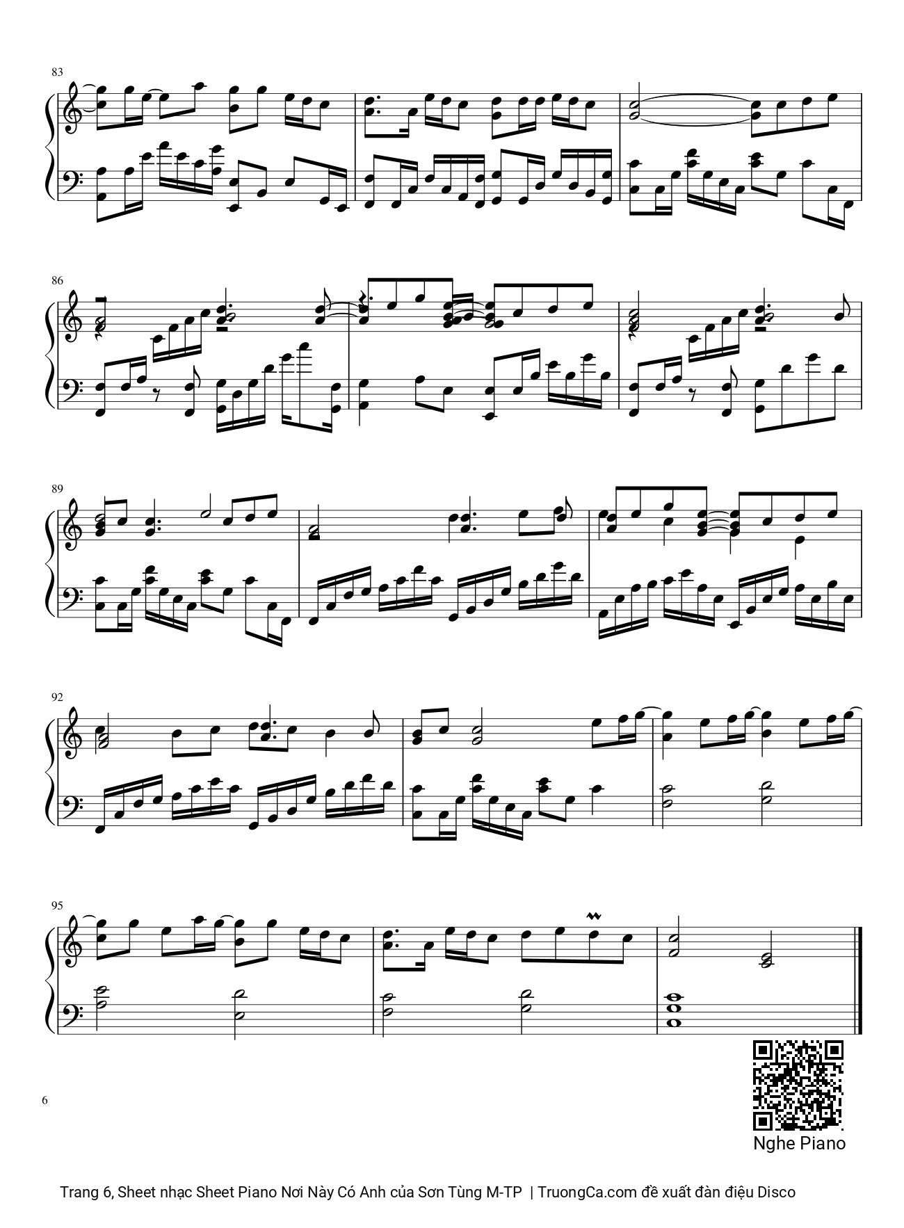 Trang 6 của Sheet nhạc PDF bài hát Sheet Piano Nơi Này Có Anh - Sơn Tùng M-TP, Em là ai từ đâu bước đến nơi đây dịu dàng chân phương. Em là ai tựa như ánh nắng ban mai ngọt ngào trong sương