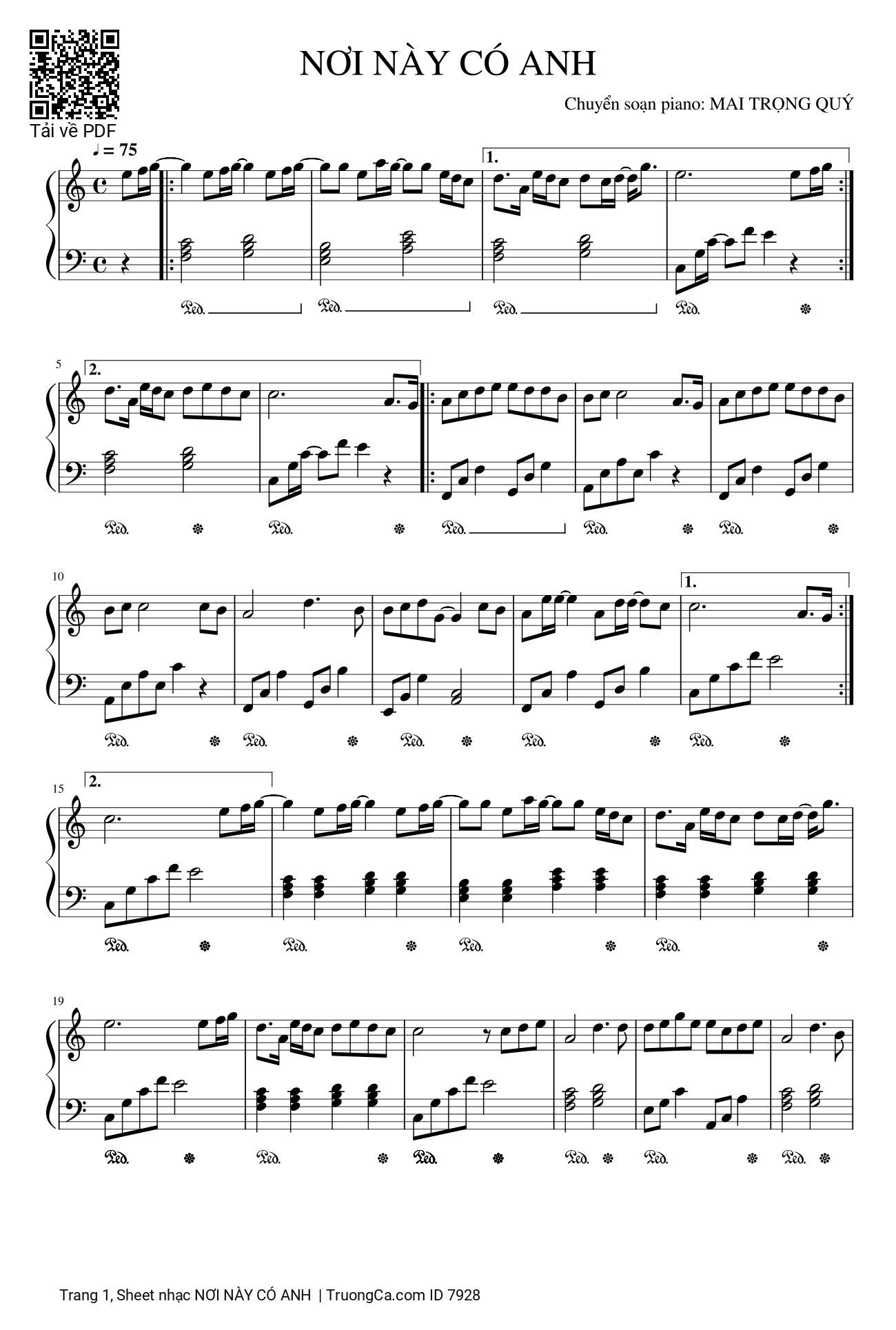 Trang 1 của Sheet nhạc PDF Piano bài hát Piano Nơi Này có Anh, bản dễ - Sơn Tùng, Em là ai từ đâu bước đến nơi đây dịu dàng chân phương. Piano Solo phiên bản Easy. Đô trưởng