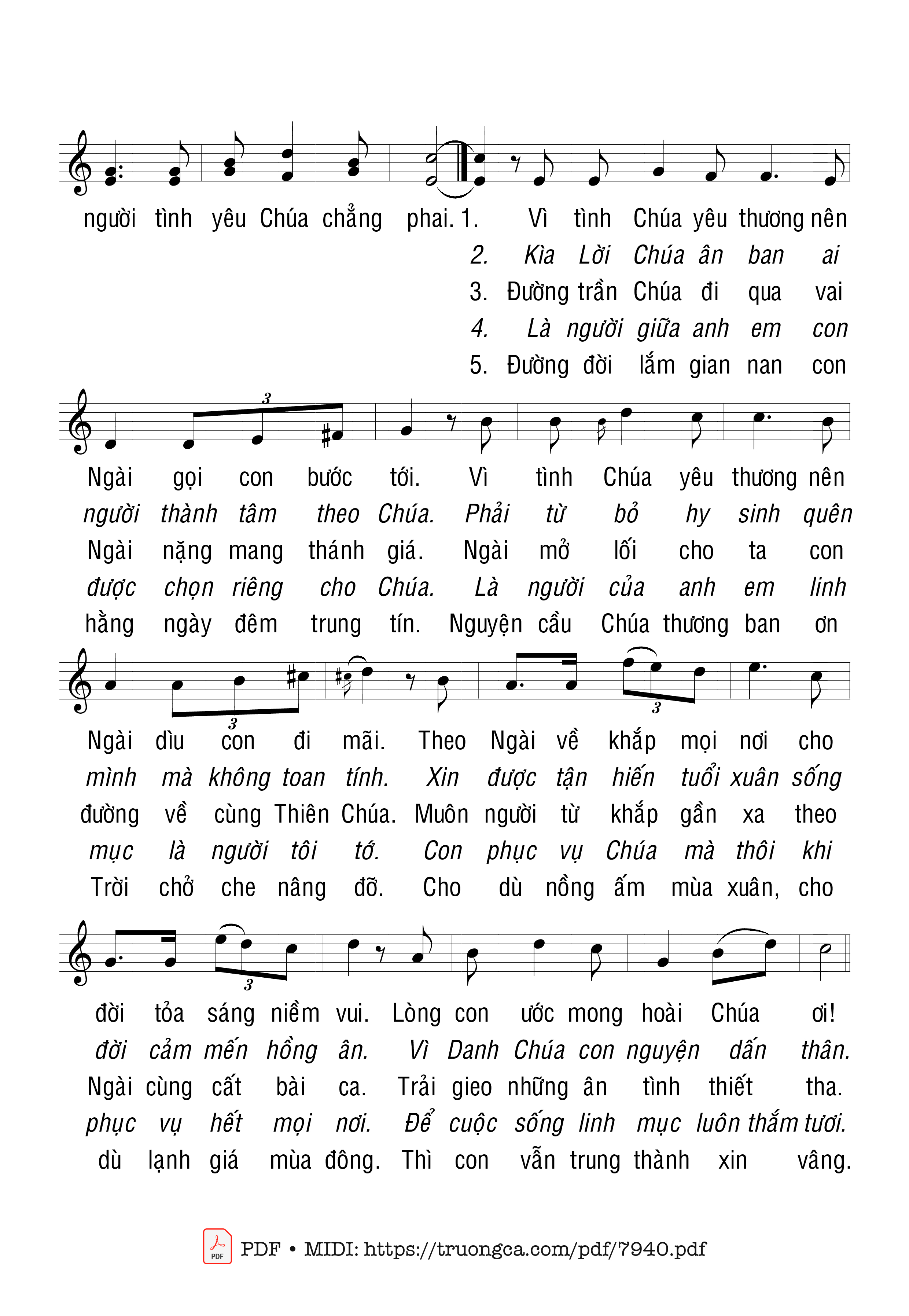 Chúa đã gọi chúng con theo Ngài theo Ngài trên đường Thánh giá, Trang 2