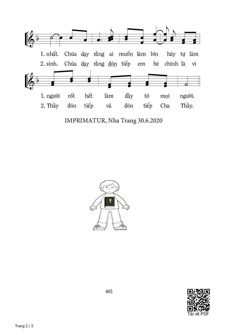 Trang 2 của Sheet nhạc PDF bài hát Làm Lớn - Lm. Mi Trầm