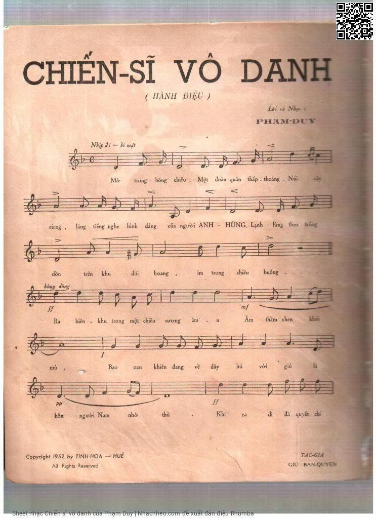 Trang 2 của Sheet nhạc PDF bài hát Chiến sĩ vô danh - Phạm Duy, Mờ trong bóng chiều một đoàn quân thấp thoáng. Núi cây rừng lắng tiếng nghe hình dáng của  người anh hùng