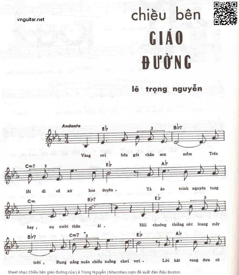 Trang 5 của Sheet nhạc PDF bài hát Chiều bên giáo đường - Lê Trọng Nguyễn, 1. Vàng  rơi bên gót chân son  mềm. Trên  lối đi về xứ hoa  duyên Tà  áo trinh nguyên tung  bay nụ cười thân  ái