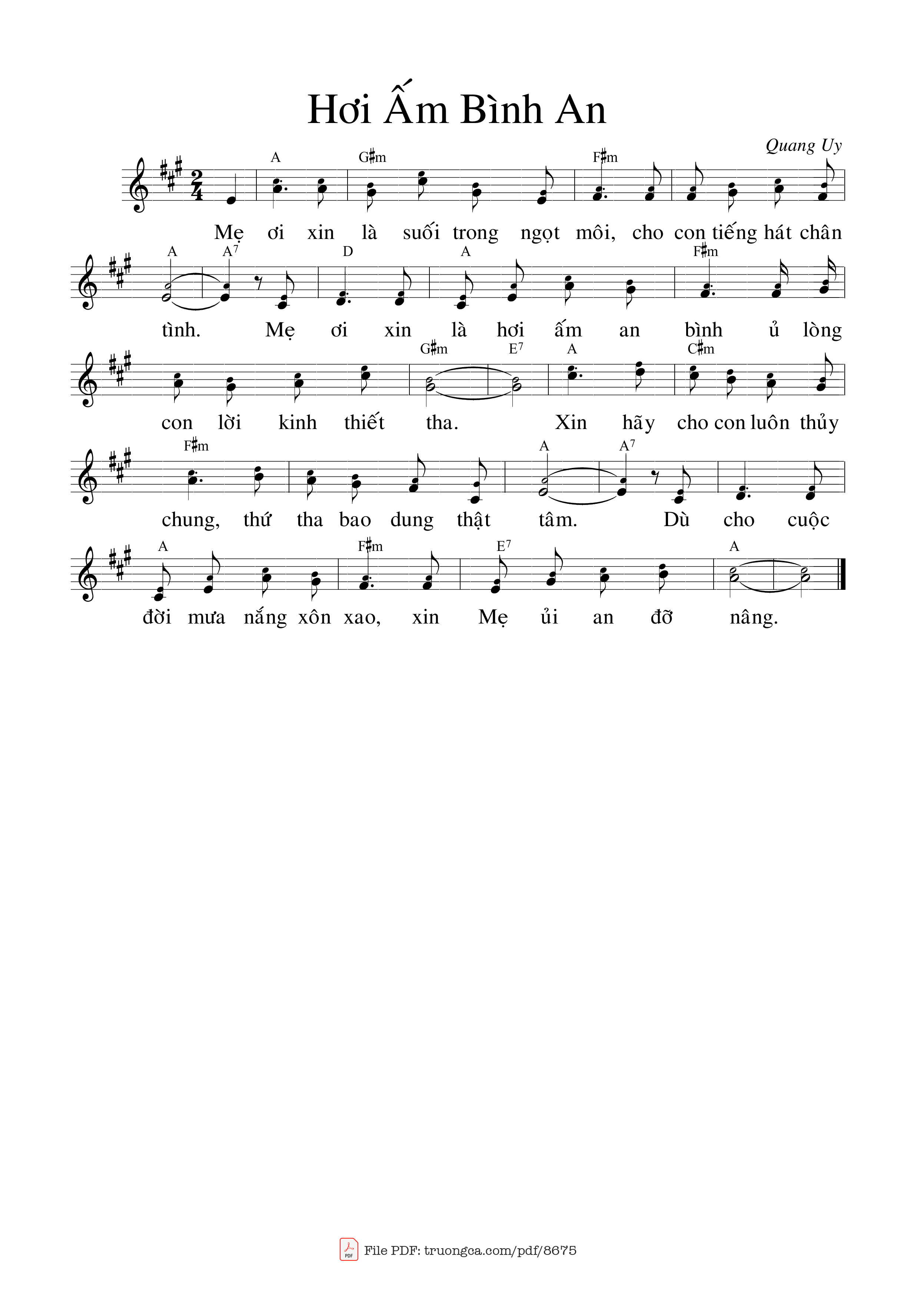 Mẹ ơi xin là suối trong ngọt môi cho con tiếng hát chân tình, Trang 2