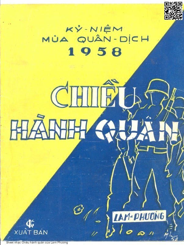 Trang 1 của Sheet nhạc PDF bài hát Chiều hành quân - Lam Phương, Một chiều hành quân qua thôn  xưa lúc nắng xuân chưa nhạt  màu. Chạnh lòng tìm người em gái cũ em tôi đã đi phương  nào?