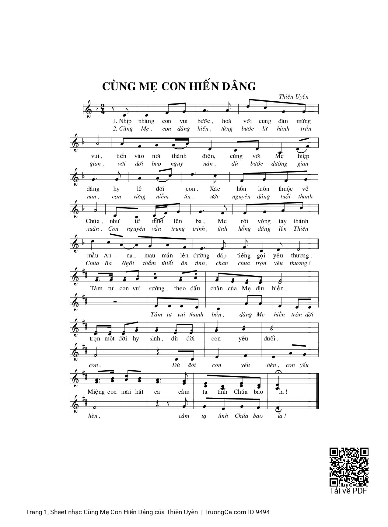 Cùng Mẹ Con Hiến Dâng