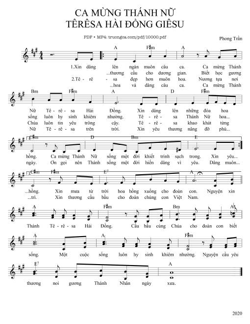 Ca Mừng Thánh Têrêsa Hài đồng Giêsu