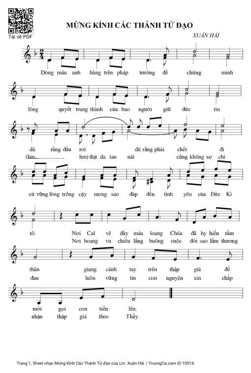 Mừng Kính Các Thánh Tử đạo