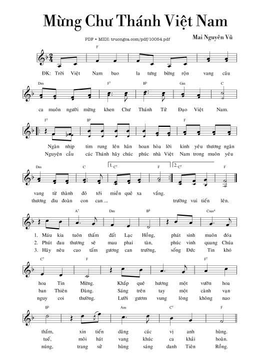 Mừng Chư Thánh Việt Nam