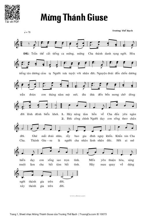 Mừng Thánh Giuse - Trương Thế Bạch