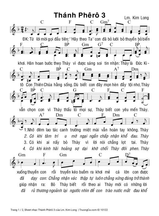 Sheet nhạc PDF bài Thánh Phêrô 3