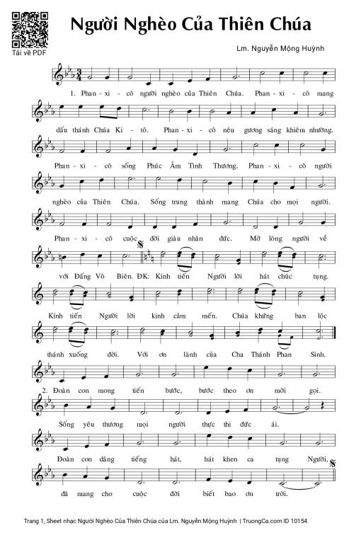 Sheet nhạc PDF bài Người Nghèo Của Thiên Chúa