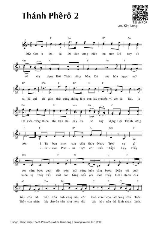 Sheet nhạc PDF bài Thánh Phêrô 2