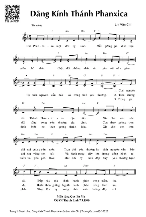 Dâng Kính Thánh Phanxica