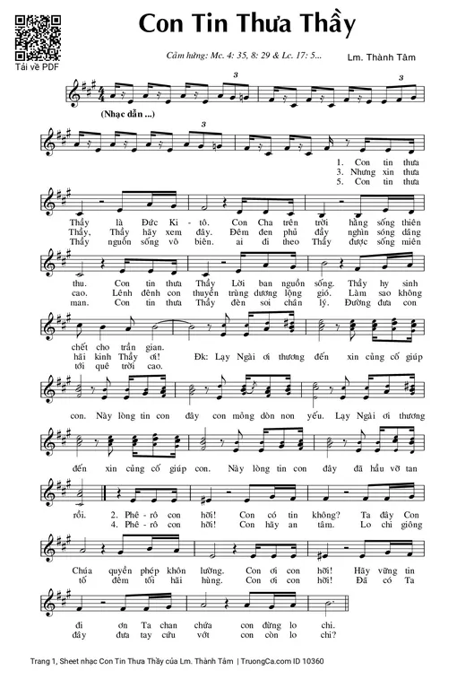 Con Tin Thưa Thầy