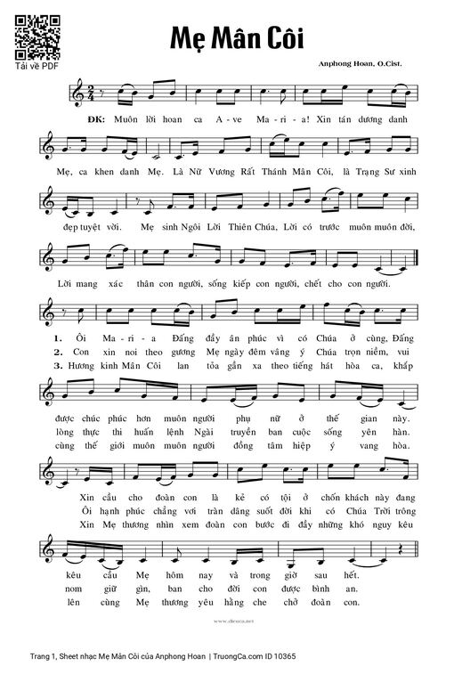 Mẹ Mân Côi - Anphong Hoan