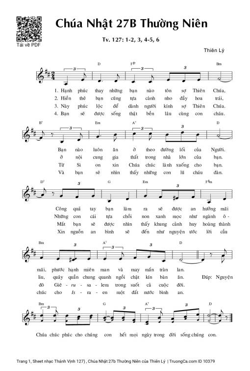 Thánh Vịnh 127, Chúa Nhật 27b Thường Niên