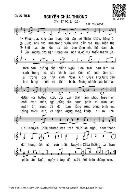 Thánh Vịnh 127, Nguyện Chúa Thương