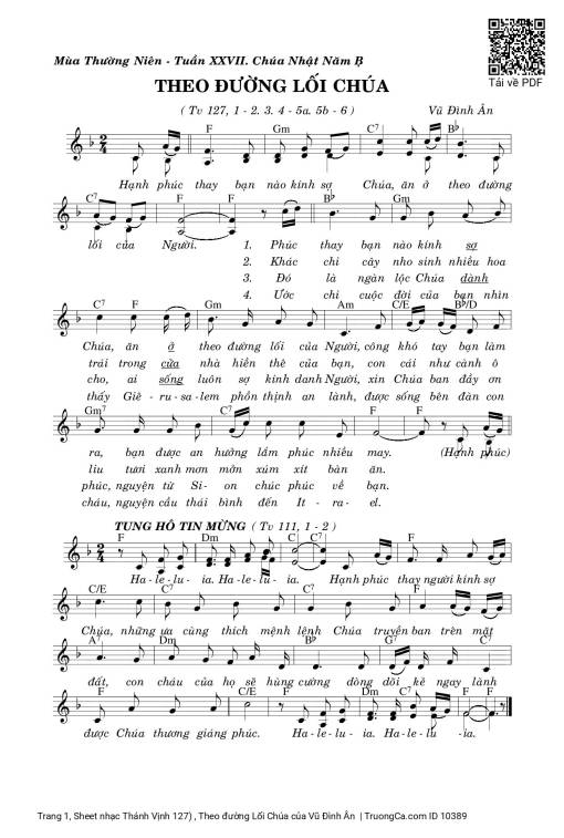 Thánh Vịnh 127) , Theo đường Lối Chúa