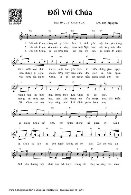 Sheet nhạc PDF bài đối Với Chúa