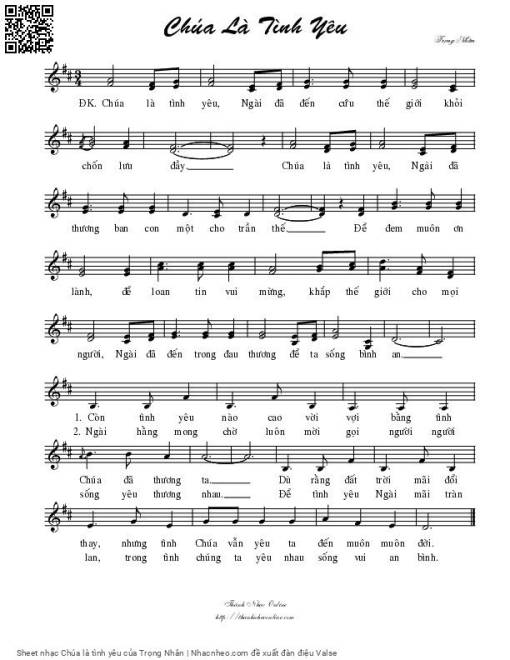 Sheet nhạc PDF bài Chúa là tình yêu