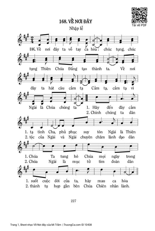 Sheet nhạc PDF bài Về Nơi đây