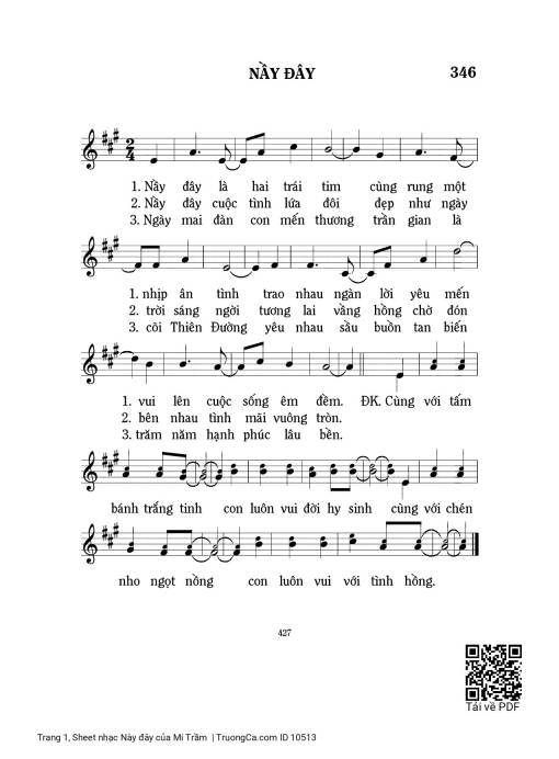 Sheet nhạc PDF bài Này đây - Mi Trầm