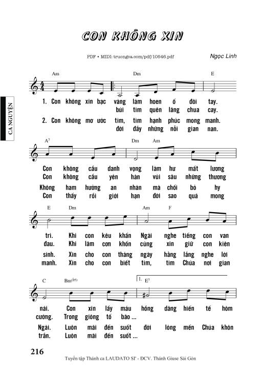 Con Không Xin - Ngọc Linh