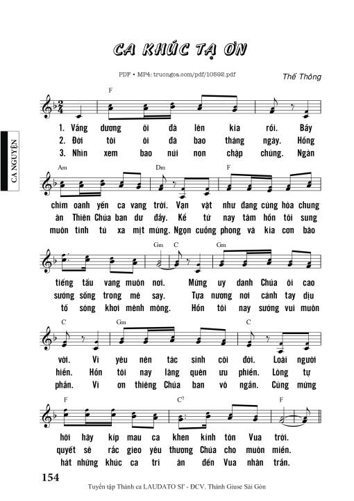 Ca Khúc Tạ ơn - Thế Thông