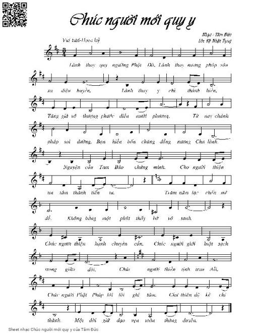 Sheet nhạc PDF bài Chúc người mới quy y