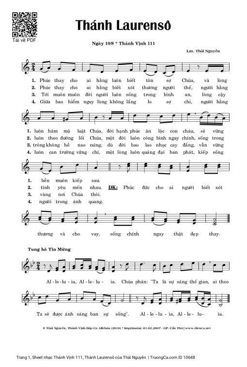 Thánh Vịnh 111, Thánh Laurensô