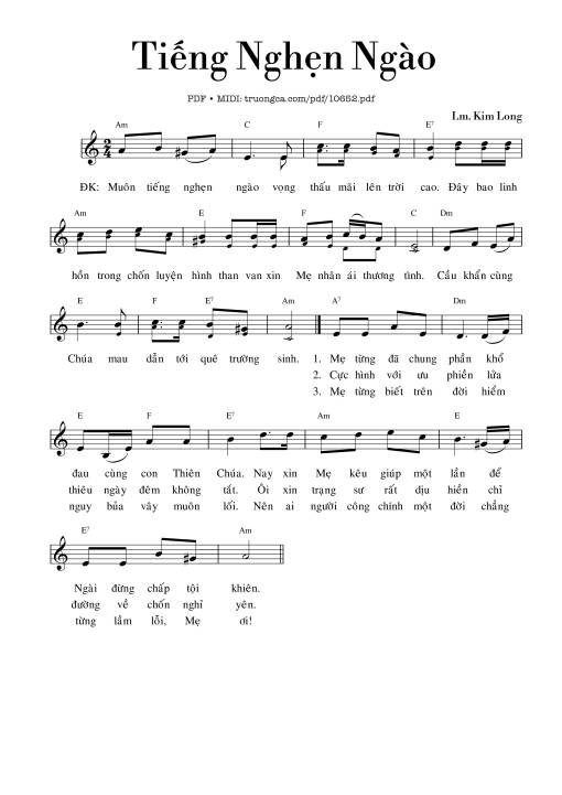 Sheet nhạc PDF bài Tiếng Nghẹn Ngào