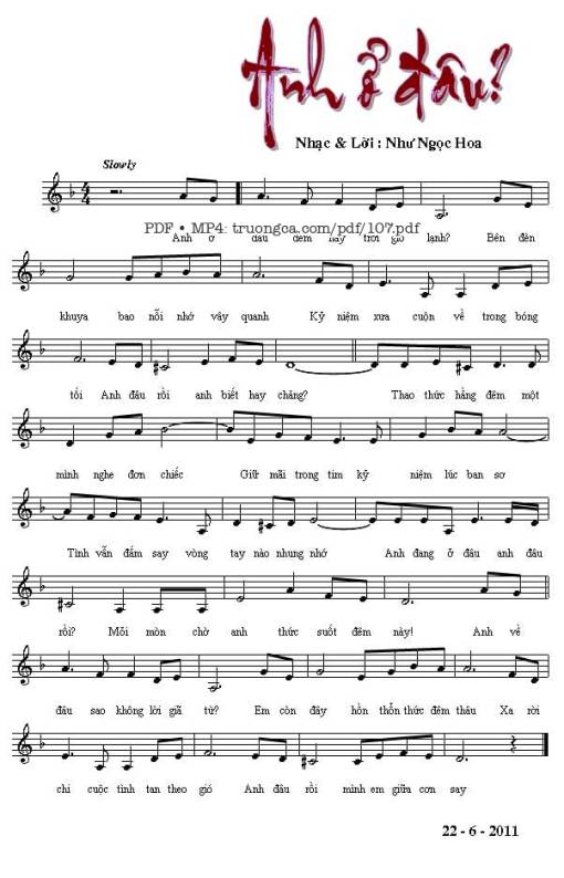 Anh ở đâu - Như Ngọc Hoa