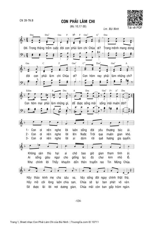 Sheet nhạc PDF bài Con Phải Làm Chi