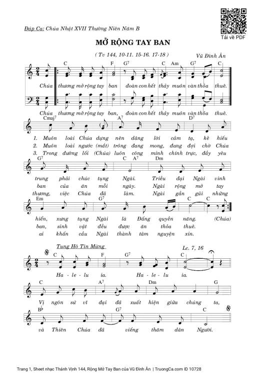 Thánh Vịnh 144, Rộng Mở Tay Ban