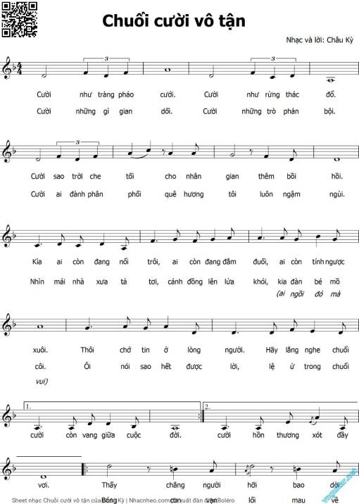 Sheet nhạc PDF bài Chuỗi cười vô tận