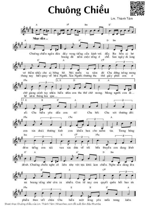 Sheet nhạc PDF bài Chuông chiều