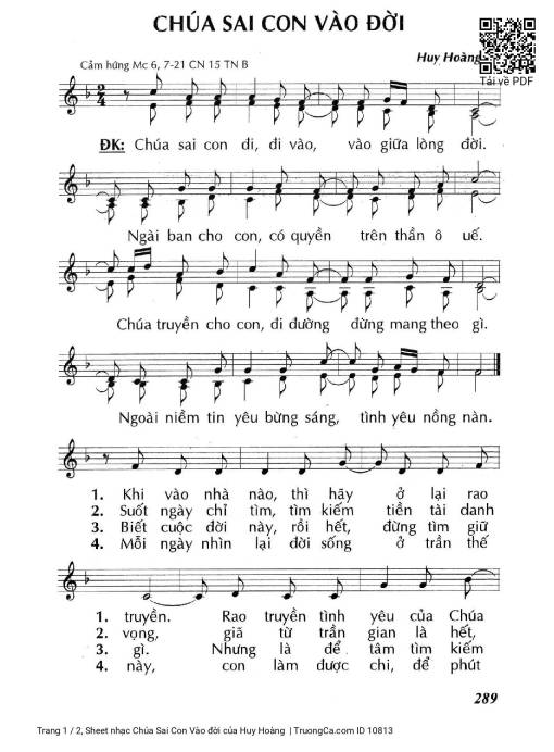 Chúa Sai Con Vào đời