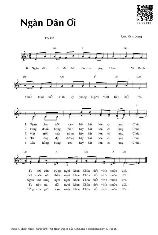 Thánh Vịnh 148, Ngàn Dân ơi