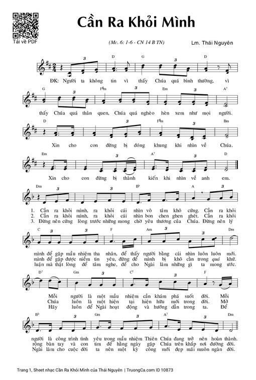 Sheet nhạc PDF bài Cần Ra Khỏi Mình
